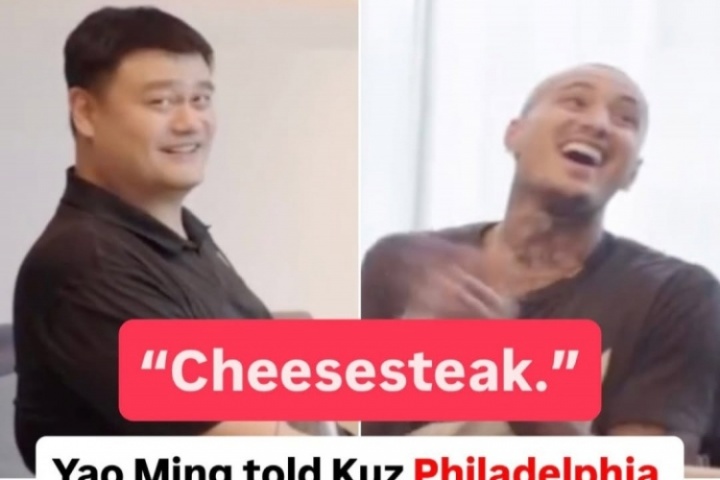 库兹马：最喜欢的美国城市？姚明：费城 因为牛肉奶酪三明治