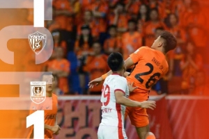 中超联赛第23轮，云南玉昆最终1比1战平长春亚泰