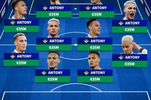 12个表情德转整活，贝蒂斯11位首发及教练都是安东尼