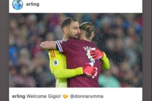 多纳鲁马社媒回应哈兰德：我们终于可以一起踢球了，兄弟！