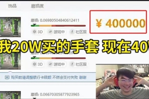 姿态看自己CSGO手套暴涨一倍惊呆了：我20W买的现在40W 我发了！