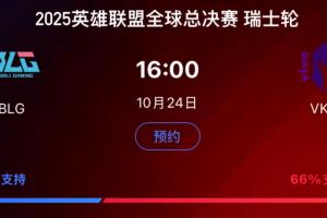 路人缘全败完了？赛前BLG的国内支持率仅34% 而VKS的支持率高达66%