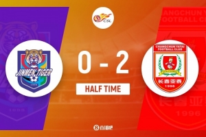 半场-天津津门虎0-2长春亚泰 谢维军送礼西普里安双响王秋明中框