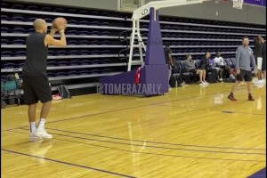 家有一老如有一宝！法国皮蓬巴图姆的投篮训练！不沉球接球投！