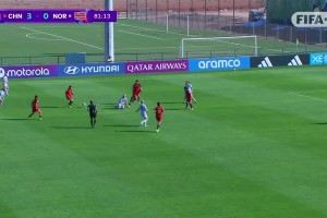 太强了❗️方珍珠单刀破门，U17中国女足4-0领先挪威